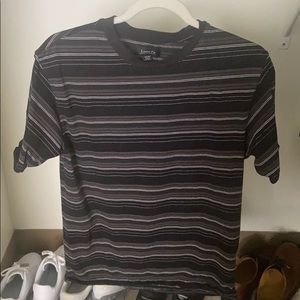 Cotton On Black Striped T-Shirt Loose Fit XS